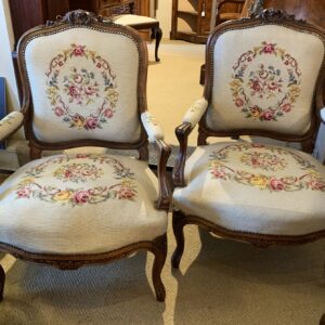 ZZ4398  Pair Of Walnut Armchairs