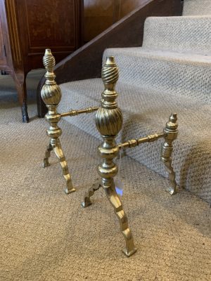 ZZ4609 Pair of brass Fire Dogs