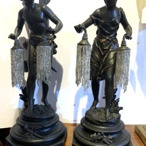 ZZ5378  Pair of Figured Lamps